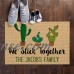 Cactus Family of Two - Six Personalized Doormat   565188009